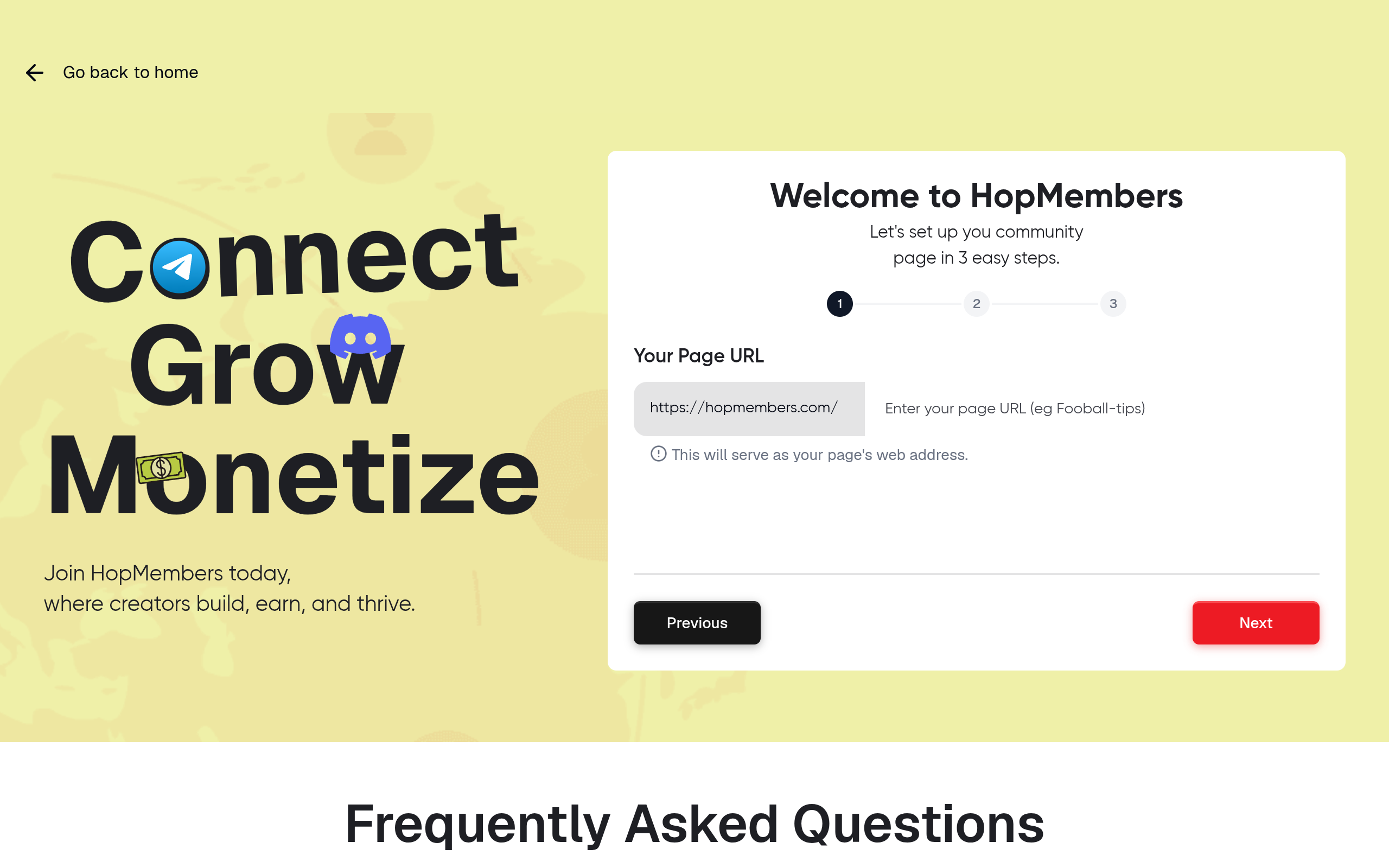 Connect Telegram membership