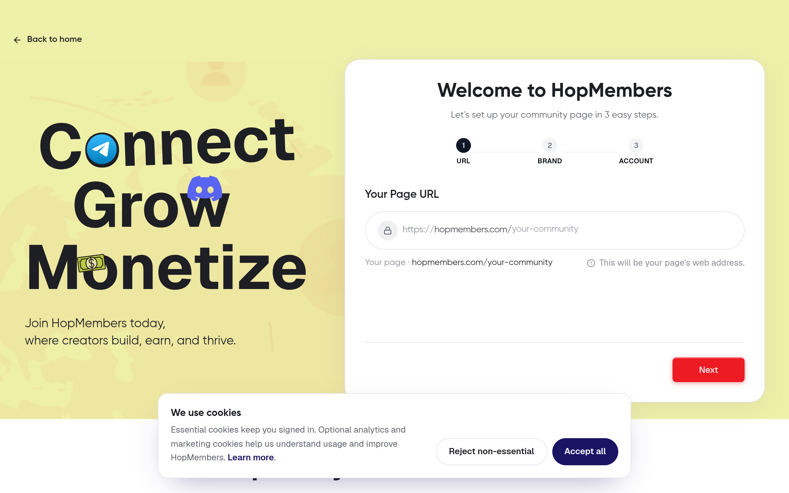 Connect Telegram membership