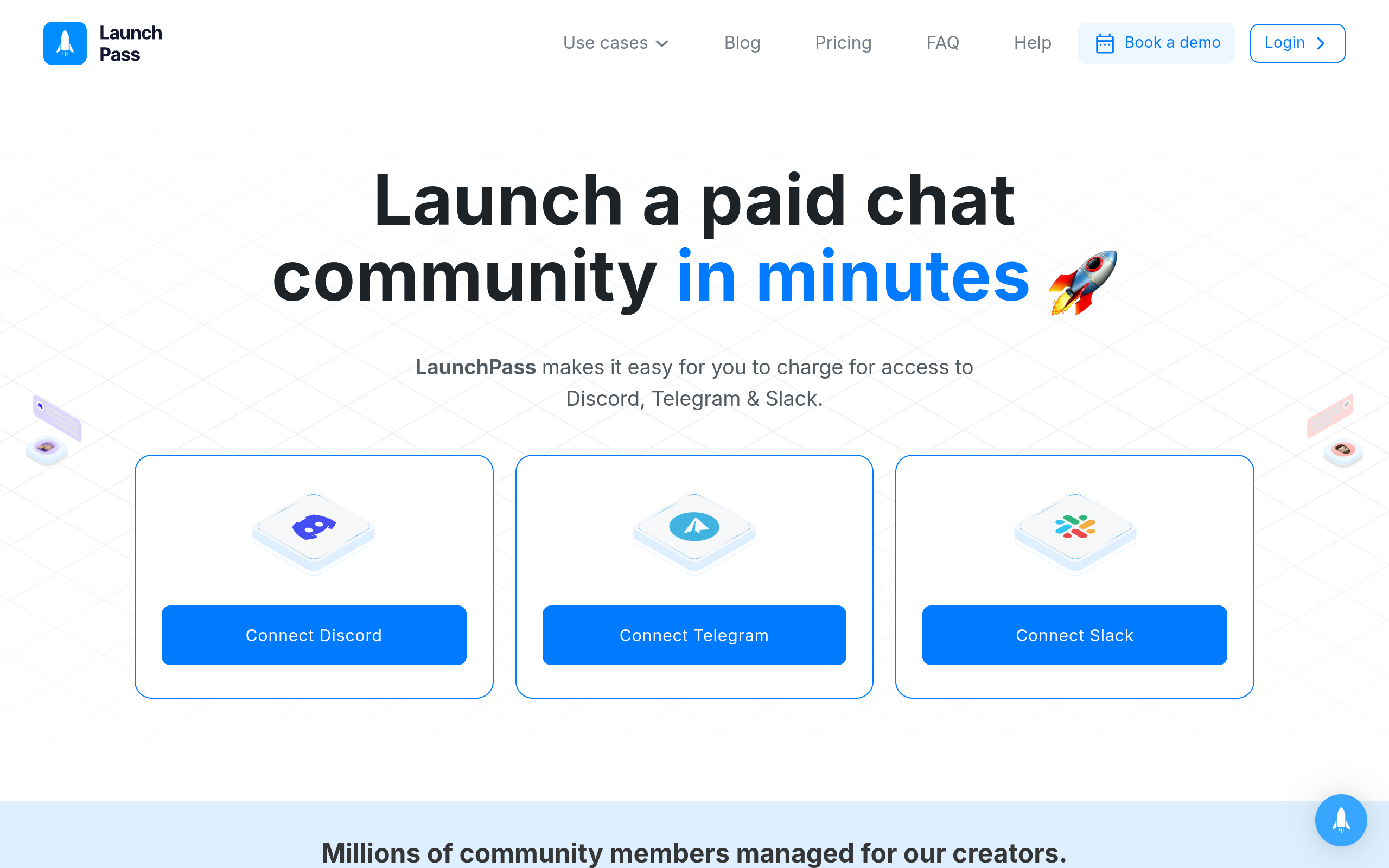 Screenshot of launchpass.com