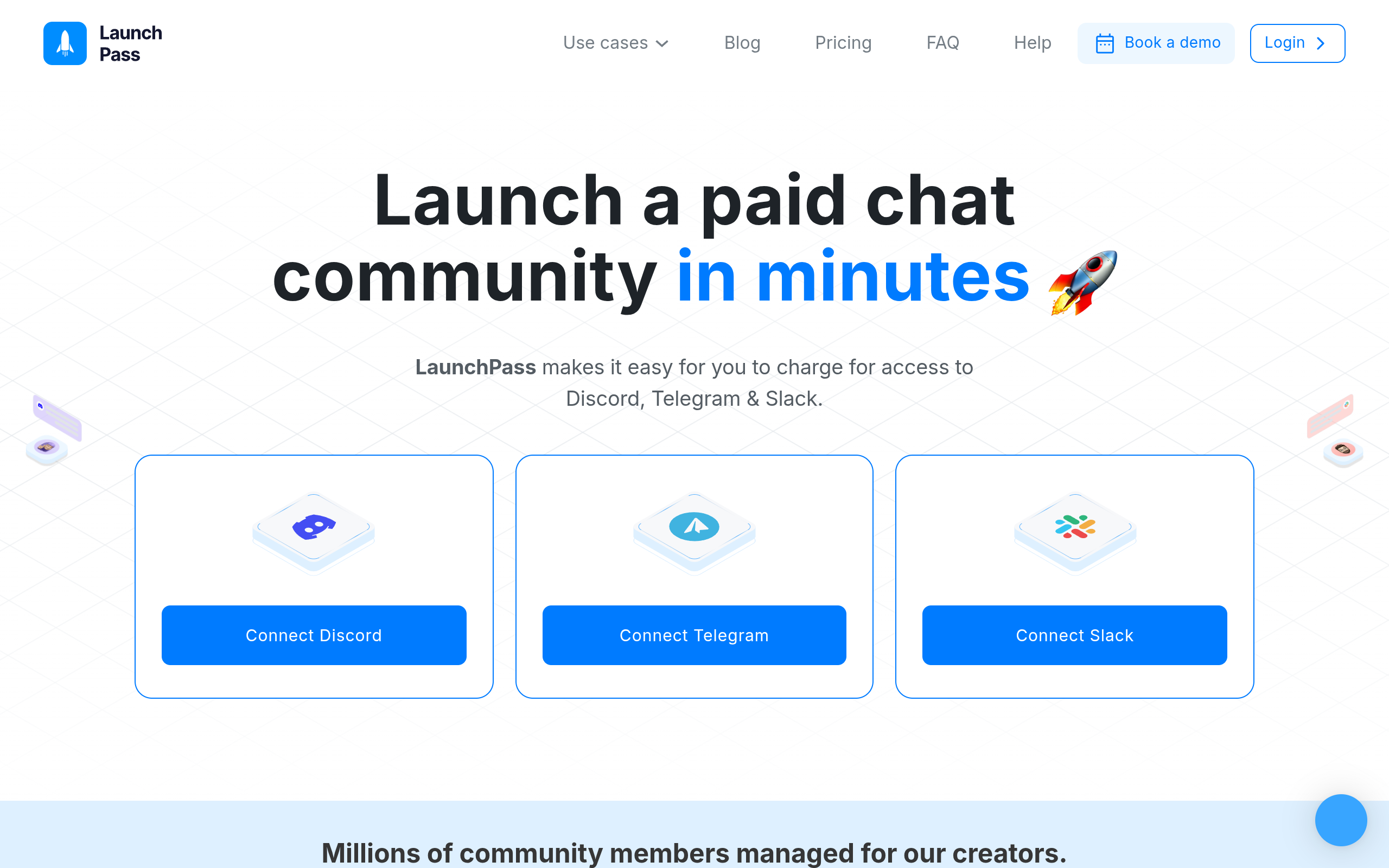 Screenshot of launchpass.com