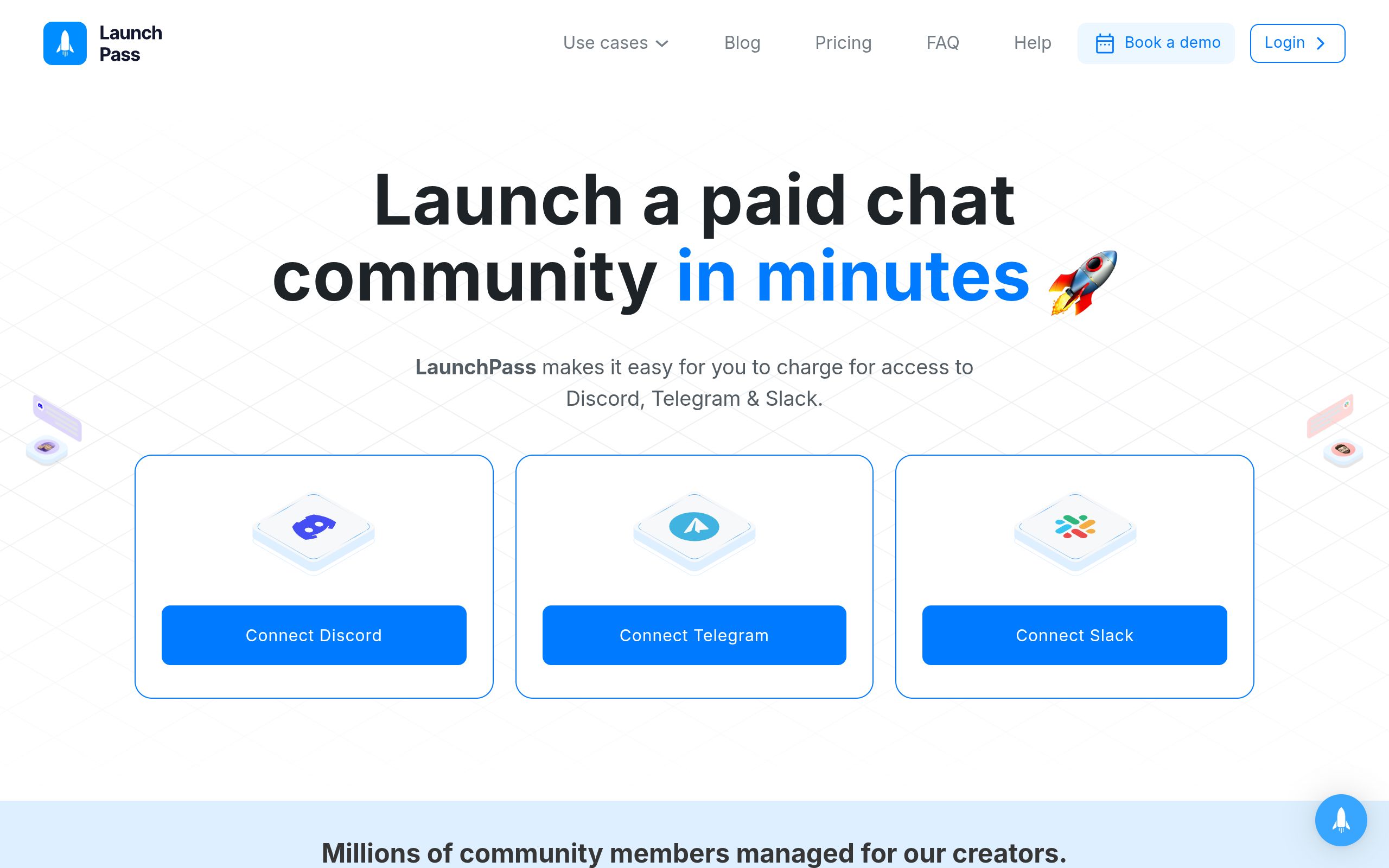 Screenshot of launchpass.com