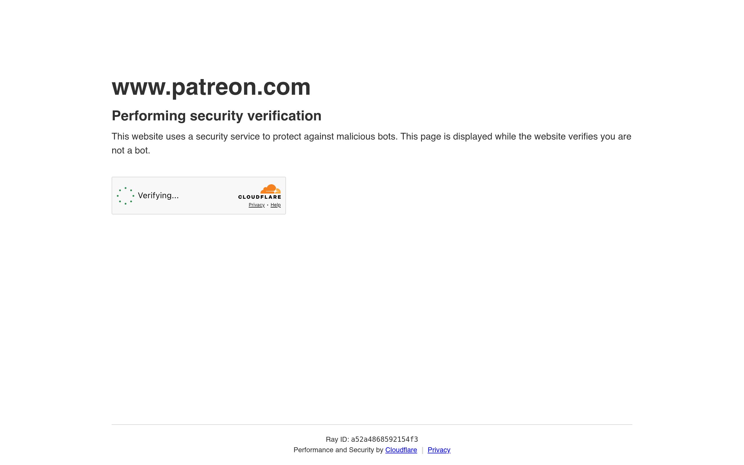 Screenshot of patreon.com